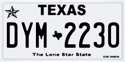 TX license plate DYM2230