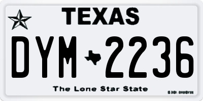 TX license plate DYM2236