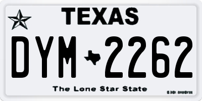 TX license plate DYM2262