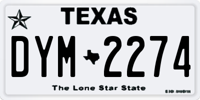 TX license plate DYM2274