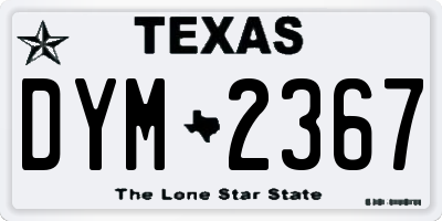 TX license plate DYM2367