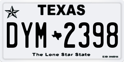 TX license plate DYM2398