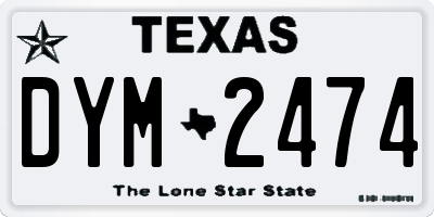 TX license plate DYM2474