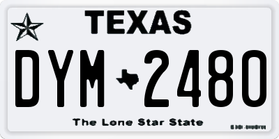 TX license plate DYM2480