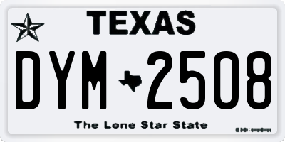 TX license plate DYM2508
