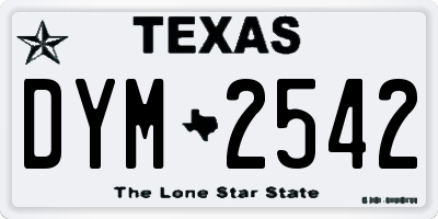 TX license plate DYM2542