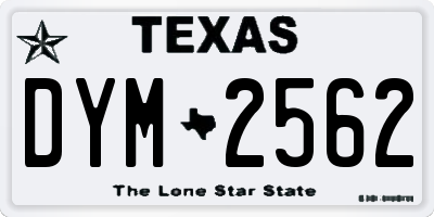 TX license plate DYM2562