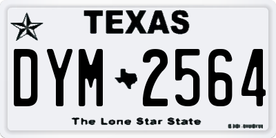 TX license plate DYM2564