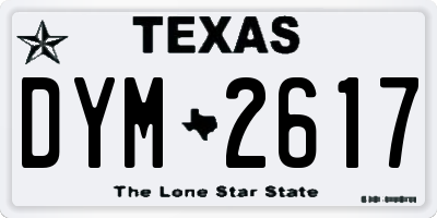 TX license plate DYM2617