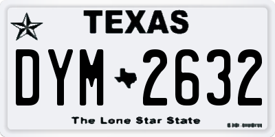 TX license plate DYM2632