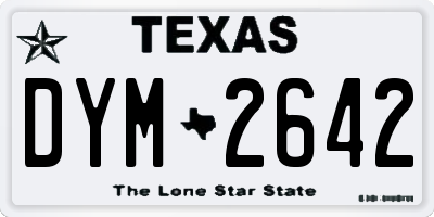 TX license plate DYM2642