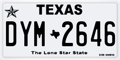 TX license plate DYM2646