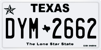 TX license plate DYM2662