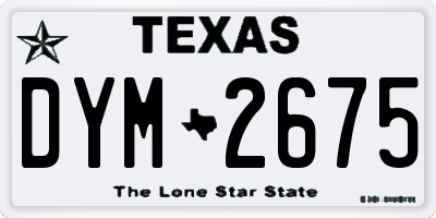TX license plate DYM2675
