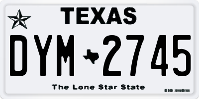 TX license plate DYM2745