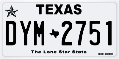 TX license plate DYM2751