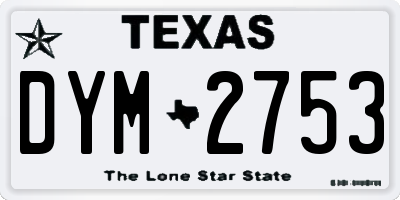 TX license plate DYM2753