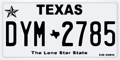 TX license plate DYM2785