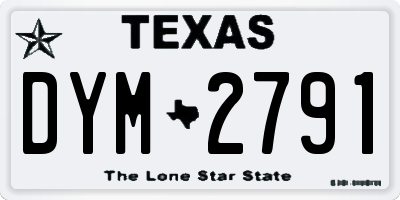 TX license plate DYM2791