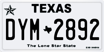 TX license plate DYM2892