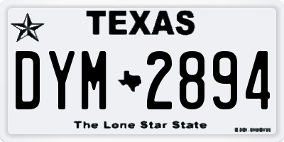 TX license plate DYM2894