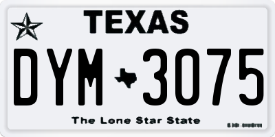 TX license plate DYM3075