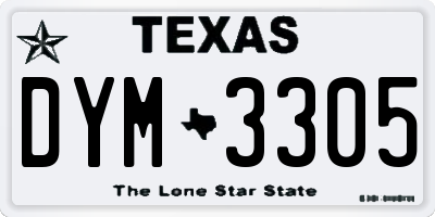 TX license plate DYM3305