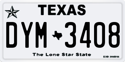 TX license plate DYM3408