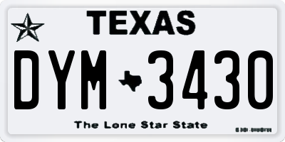 TX license plate DYM3430