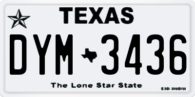 TX license plate DYM3436