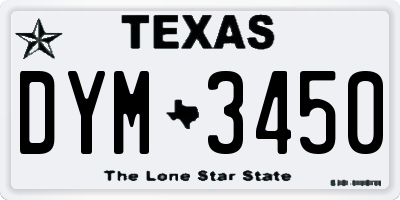 TX license plate DYM3450