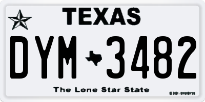 TX license plate DYM3482