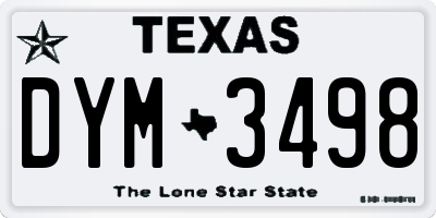 TX license plate DYM3498