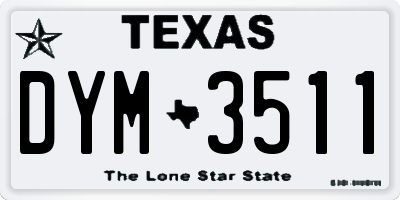TX license plate DYM3511