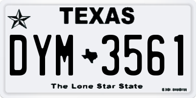 TX license plate DYM3561