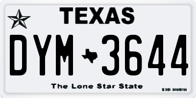 TX license plate DYM3644