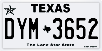 TX license plate DYM3652