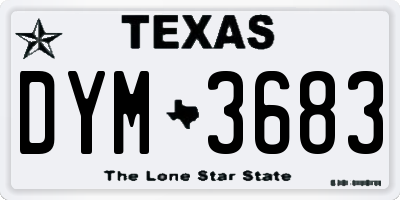 TX license plate DYM3683