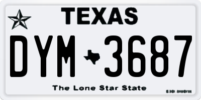 TX license plate DYM3687
