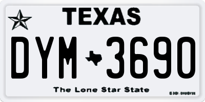 TX license plate DYM3690