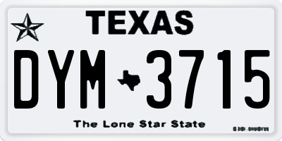 TX license plate DYM3715