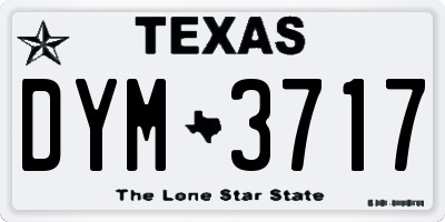 TX license plate DYM3717