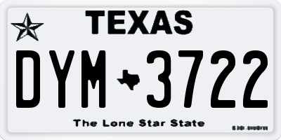 TX license plate DYM3722