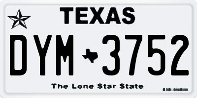 TX license plate DYM3752