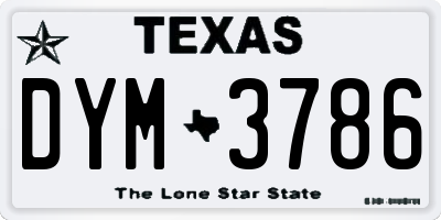 TX license plate DYM3786