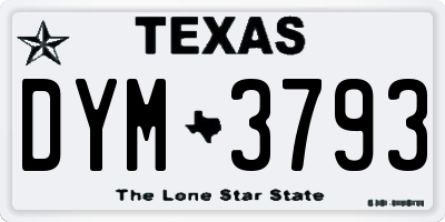 TX license plate DYM3793