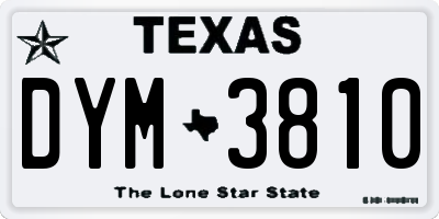 TX license plate DYM3810