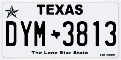 TX license plate DYM3813