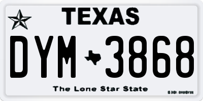 TX license plate DYM3868