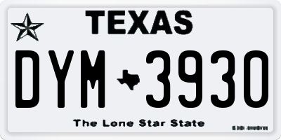 TX license plate DYM3930